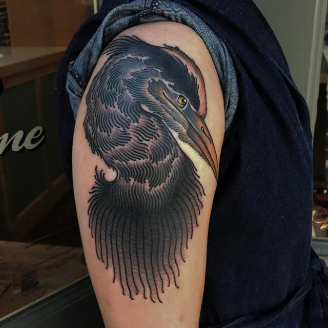 Татуировка цапли