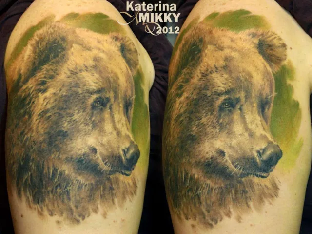 Тату медведь