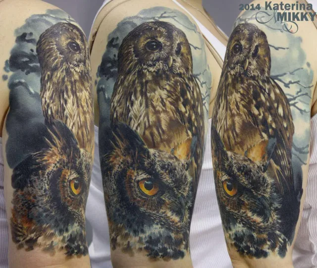 Тату сова и филин