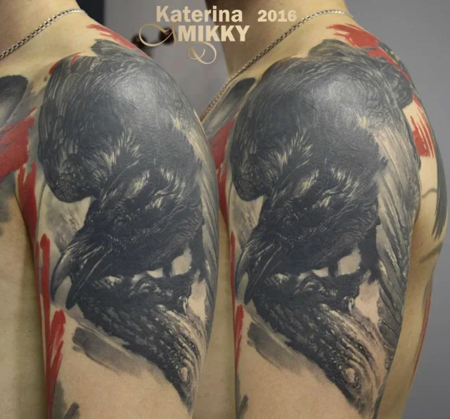 Тату ворон реки Стикс