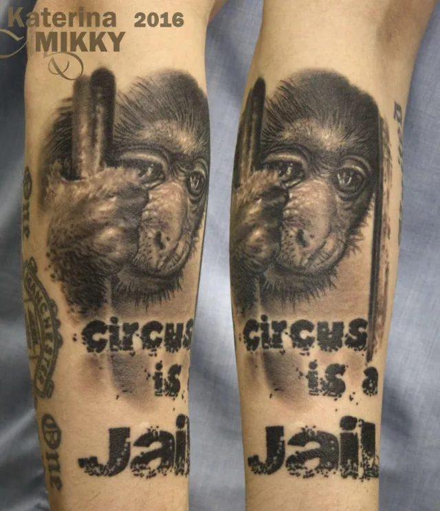 Тату обезьяна социальное