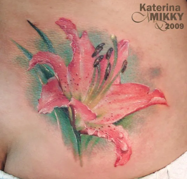 Тату цветок лилии