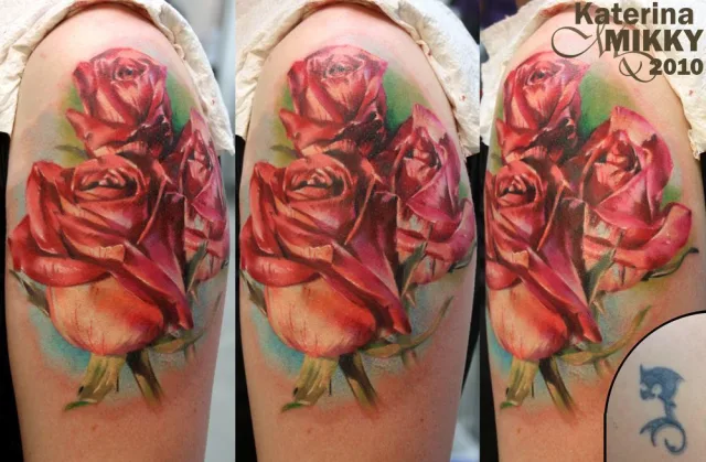 Тату розы букет Cover up