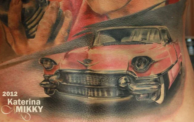 Тату ретро авто