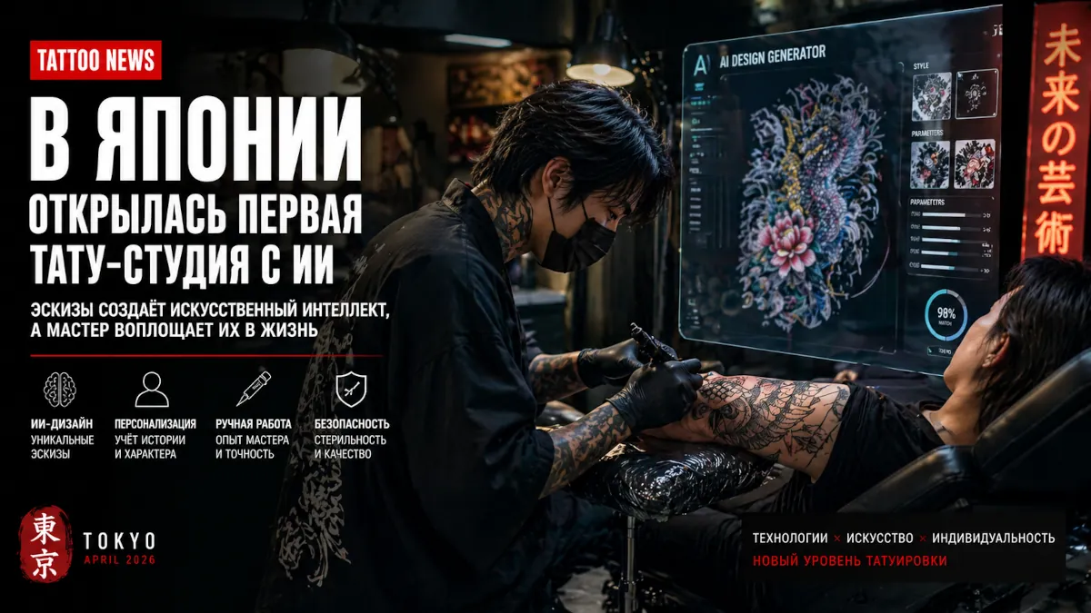 В Японии открылась первая студия, где татуировки создаёт ИИ вместе с мастером